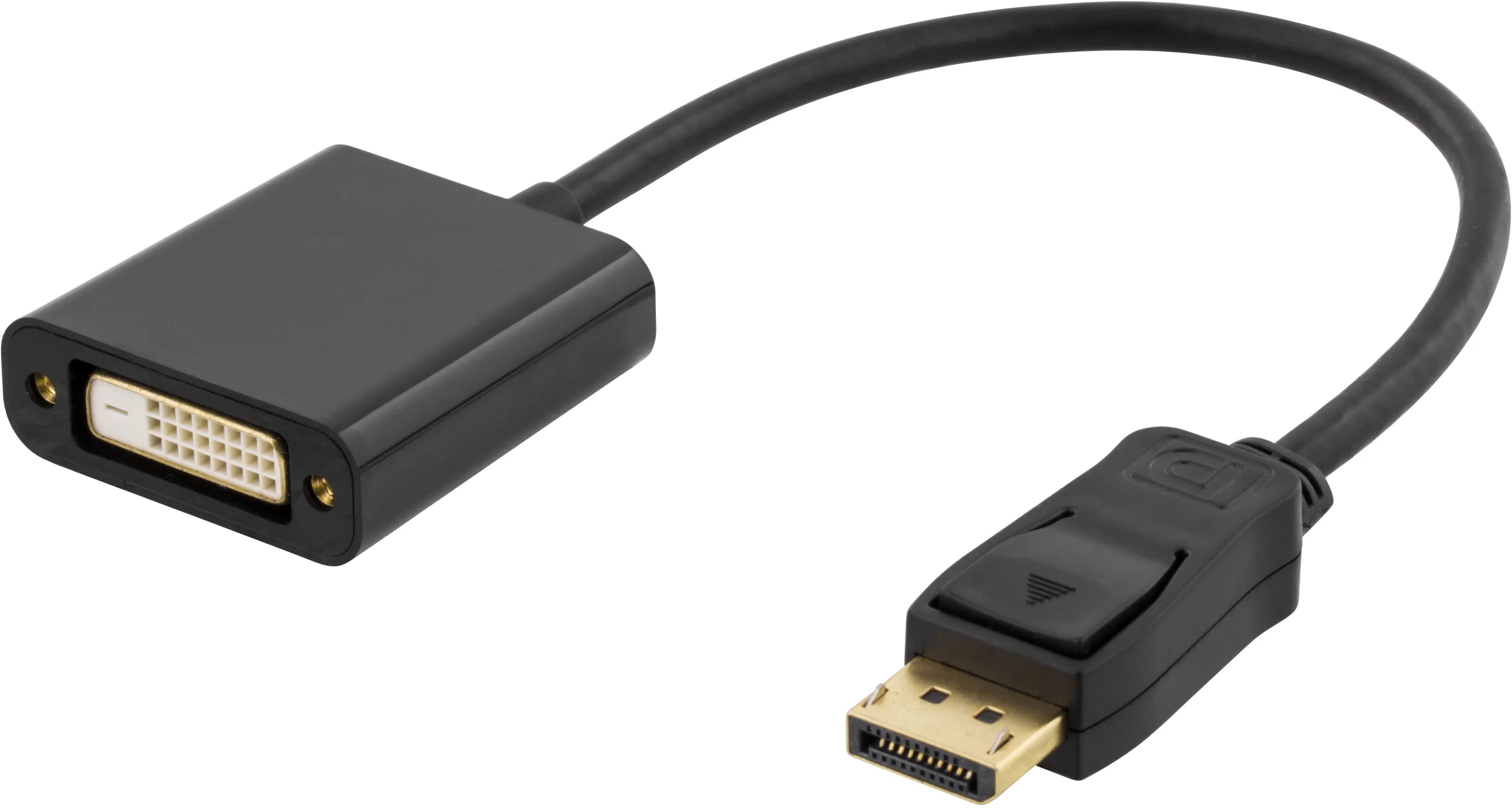Deltaco  DisplayPort – DVI-I -adapteri, Musta