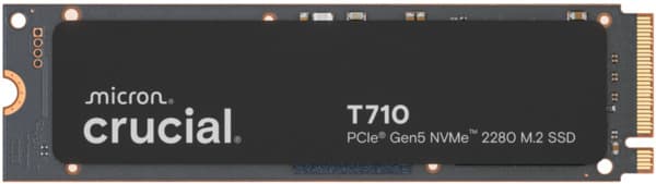 Crucial T710 1 Tt M.2 PCIe 5.0 x4 NVMe -SSD-levy, musta