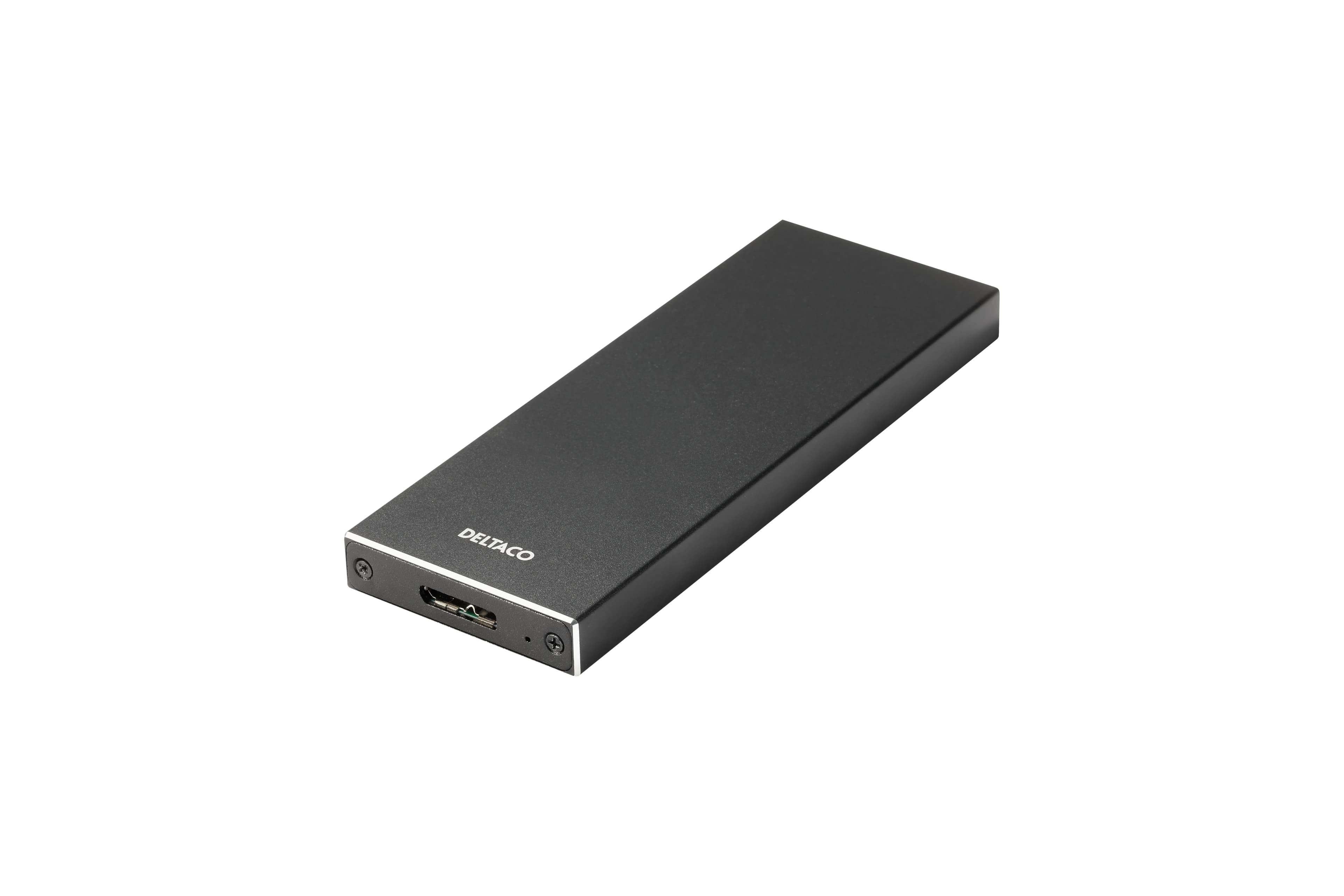 DELTACO MAP-K16N M.2 SATA SSD -kotelo, 1-paikkainen, USB 3.2 Gen 1, musta