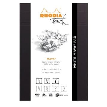 Rhodia White maya pad A5 50sh blank 120g – RHODIA