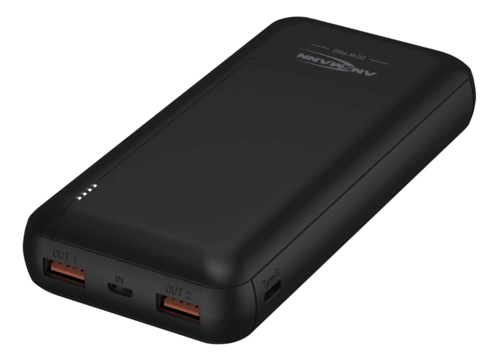 Ansmann PB320PD 20000 mAh, 20W -varavirtalähde, Musta