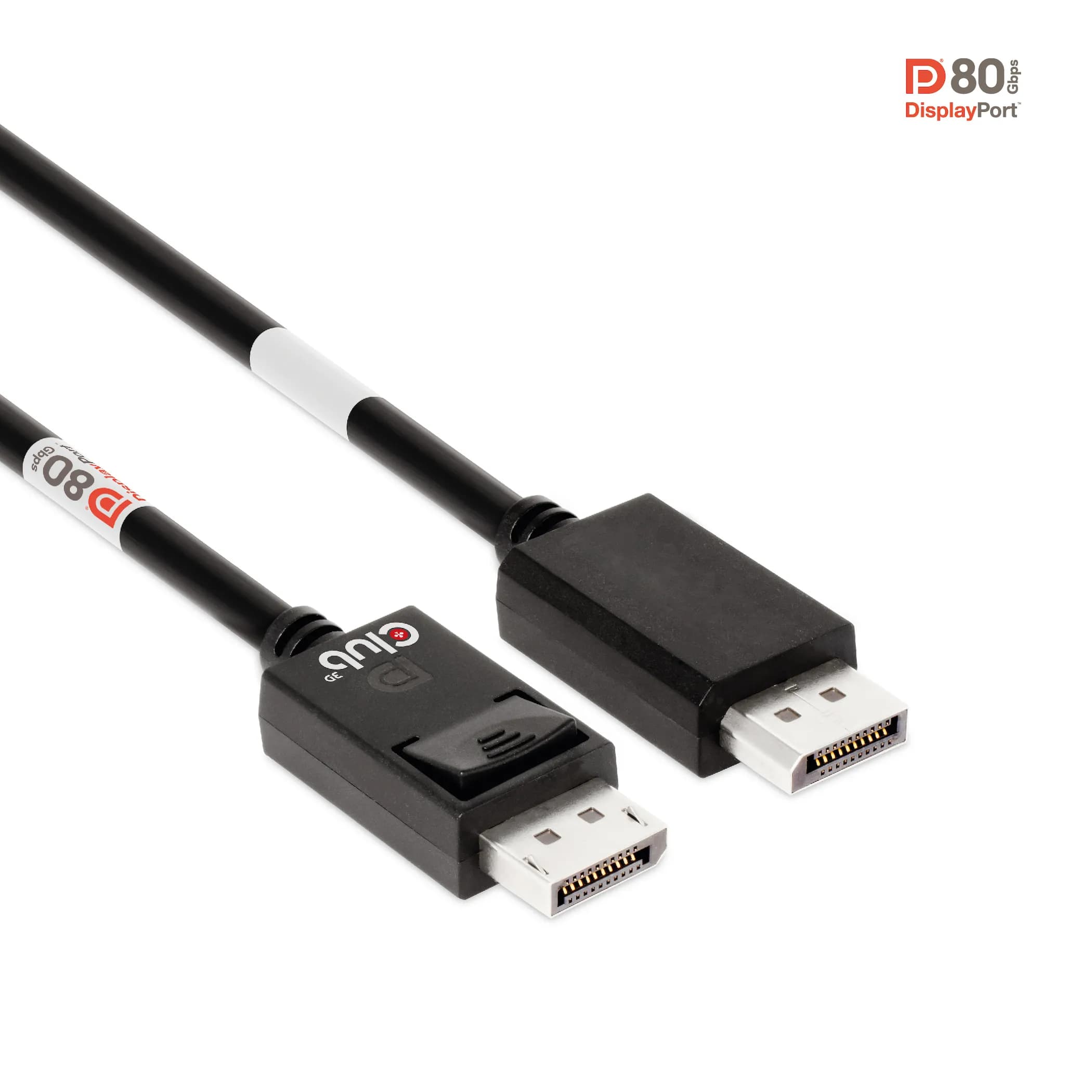Club 3D DisplayPort 2.1 -kaapeli, jossa 360 Hz, 1,2 m, musta – Club 3D