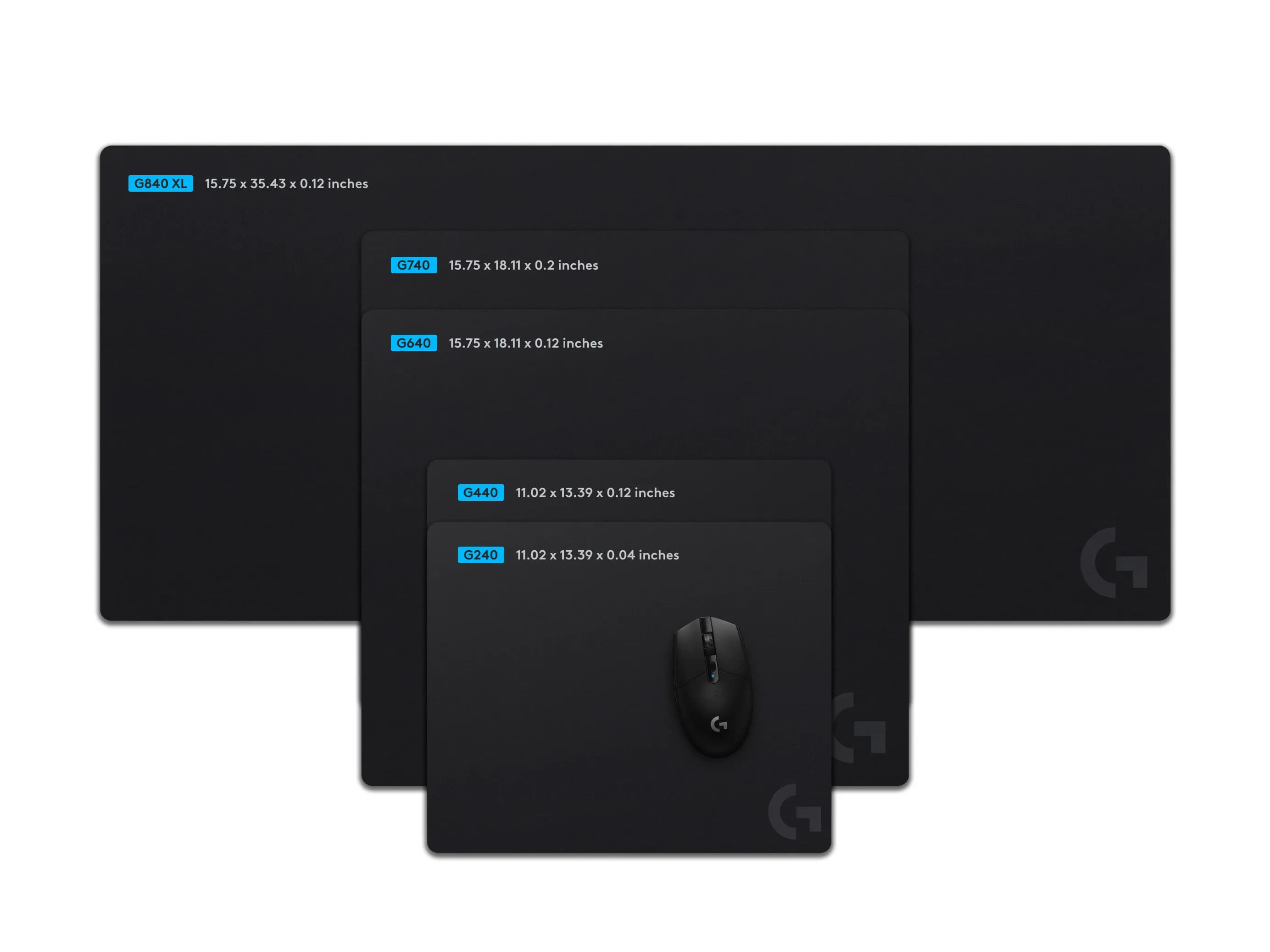 Logitech G640 Large Cloth -pelihiirimatto, 460x400 mm, musta