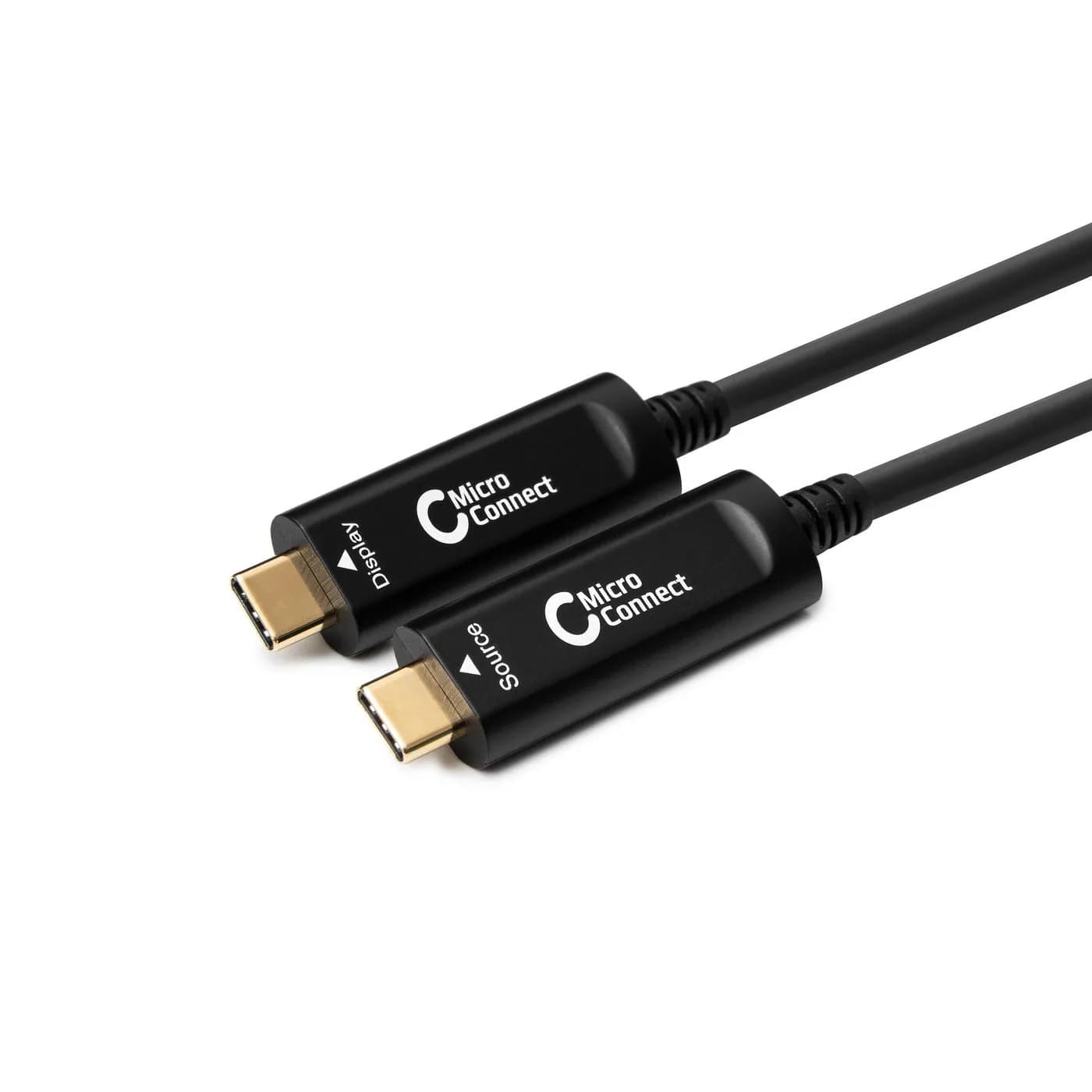 MicroConnect Optic USB-C -kaapeli, 60 W, 3 m, musta