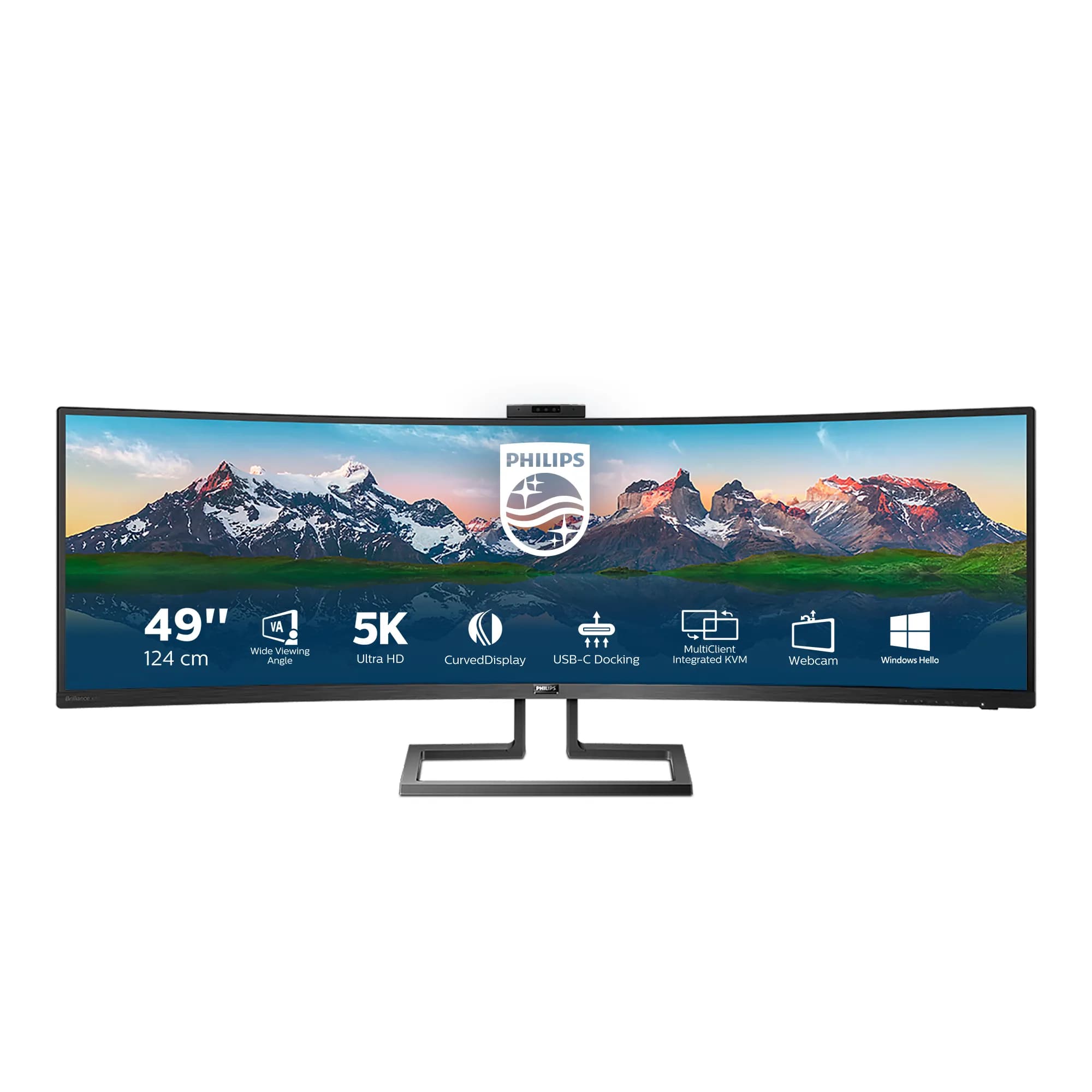 Philips Brilliance 499P9H 49" Dual QHD, VA -kaareva näyttö, USB-C hub – Philips
