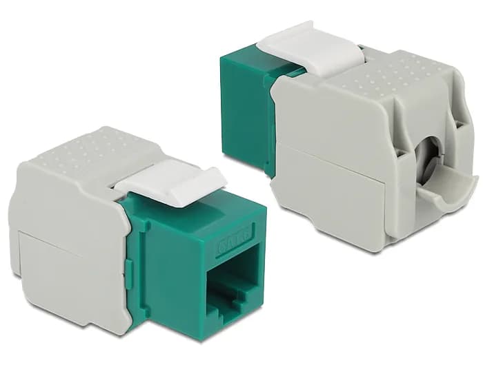 DELOCK Keystone-modul RJ45-kontakt > LSA Cat.6 UTP grön – De-Lock