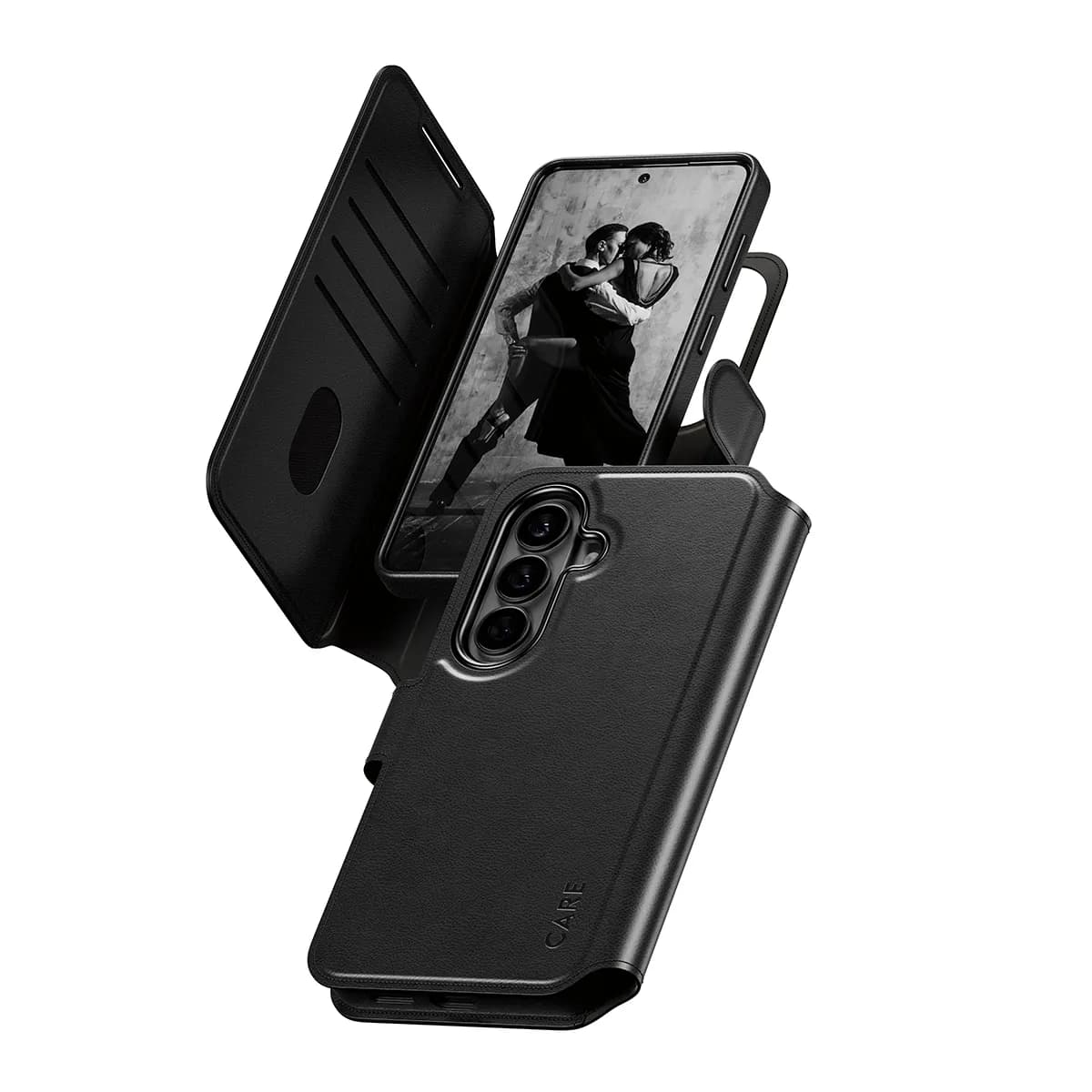PanzerGlass CARE Tango MagSafe, Galaxy S26 - 2-in-1 lompakkokotelo, musta – Panzerglass
