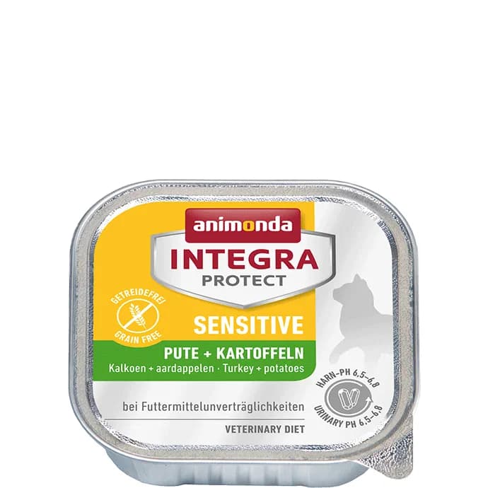 Animonda Integra Protect Sensitive Kalkkuna & peruna, Kissan märkäruoka, Adult, 100 g – Animonda