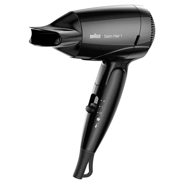 Braun Satin Hair 1 Style & Go HD130, 1200 W -hiustenkuivaaja, musta – Braun