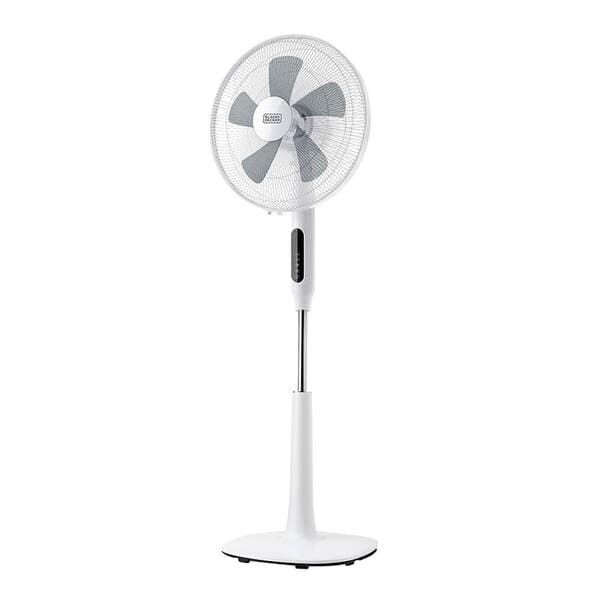 Black+Decker Pedestal Fan LED 5 Blades -pöytätuuletin, valkoinen – BLACKANDDECKER