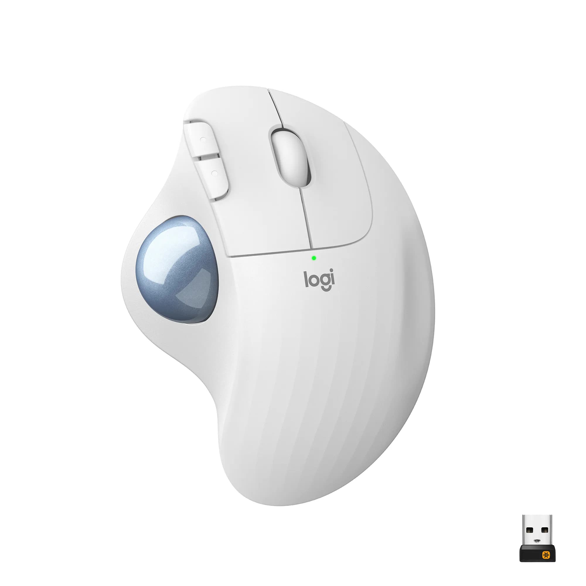 Logitech ERGO M575 -langaton ergonominen trackball-hiiri, valkoinen – Logitech