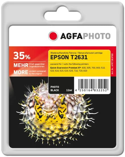 AgfaPhoto APET263PBD -mustekasetti, 12 ml, valokuvamusta