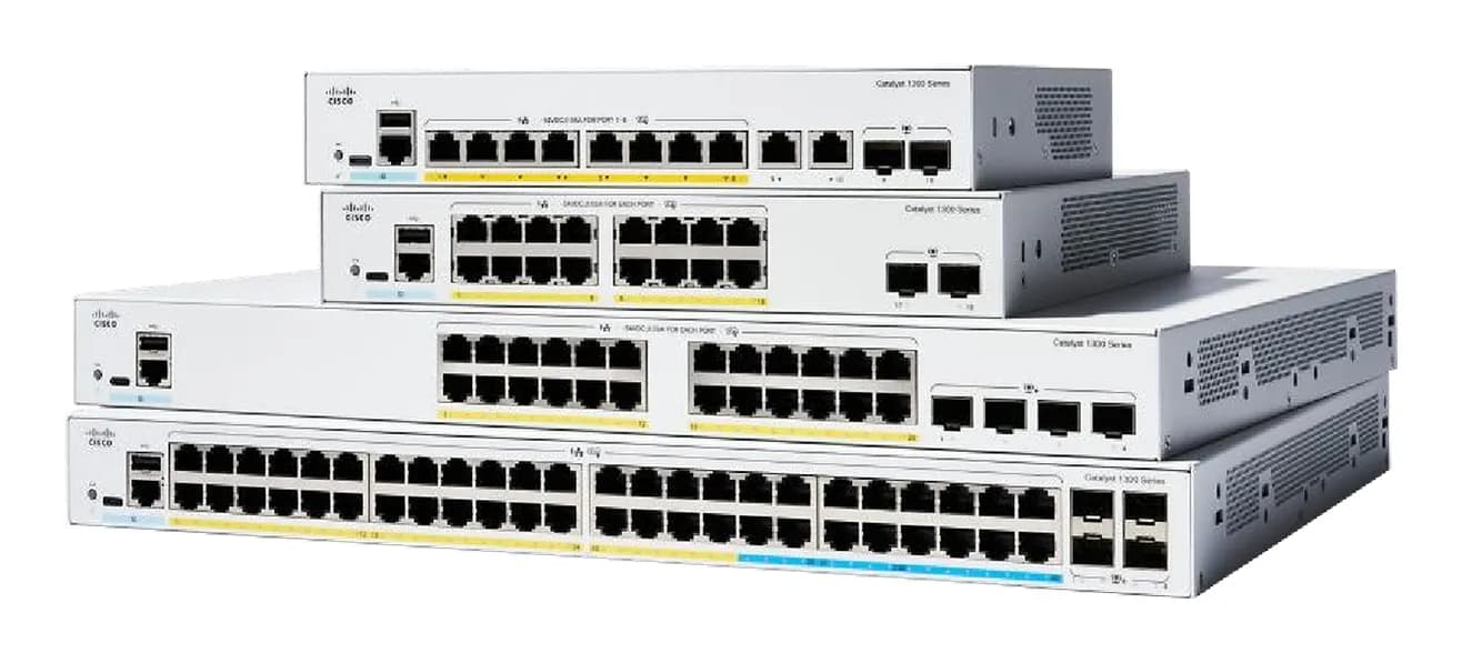 Cisco Catalyst 1300X-48T-4X - 48-porttinen hallinnoitava Layer 3 -kytkin, Harmaa