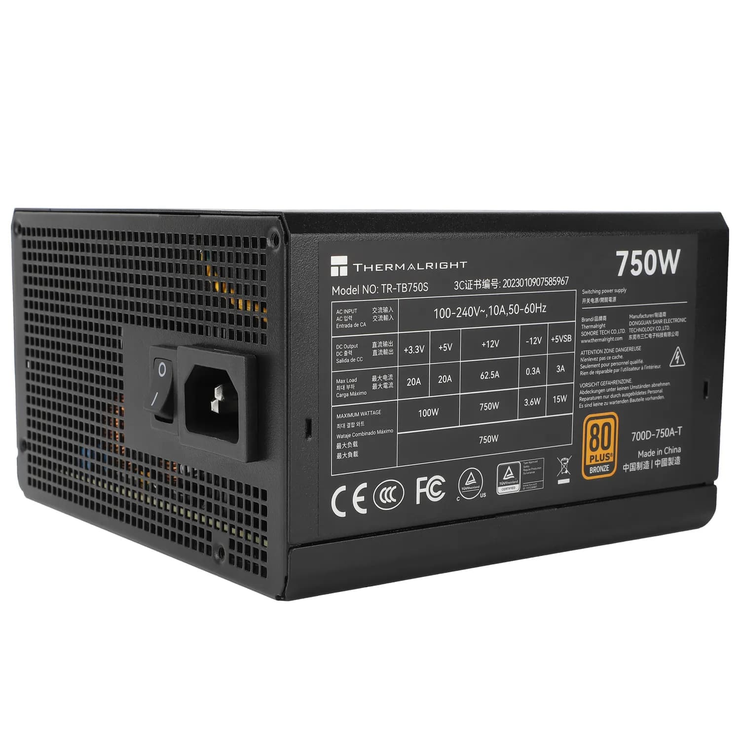 Thermalright TR-TB750S 750W -virtalähde, 80 Plus Bronze – Thermalright