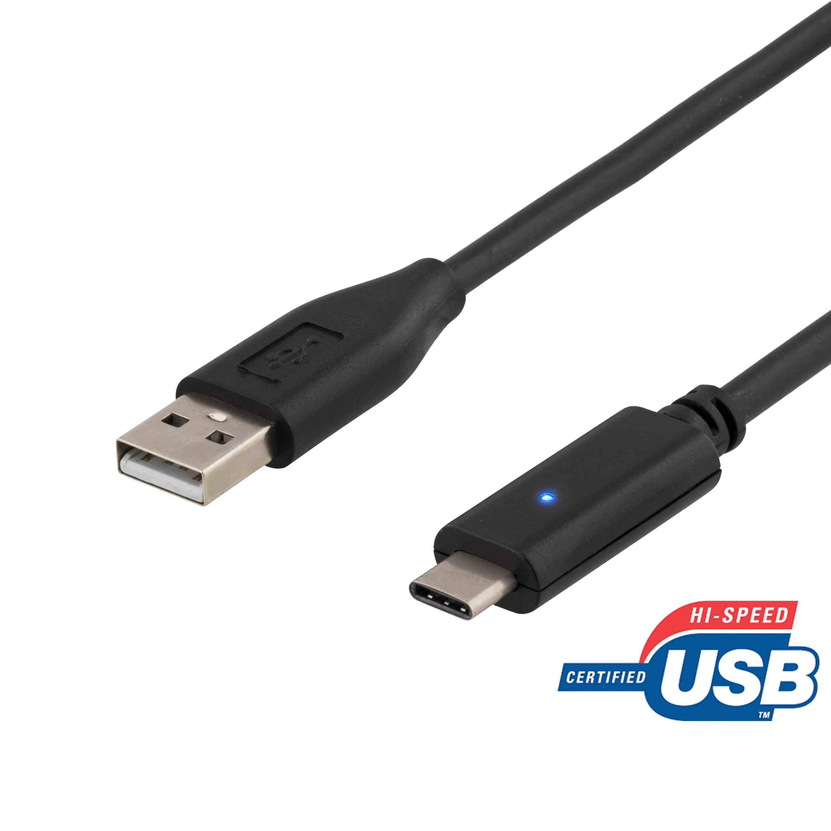 Deltaco USB 2.0 USB-A – USB-C -kaapeli, 0,25 m, musta – Deltaco
