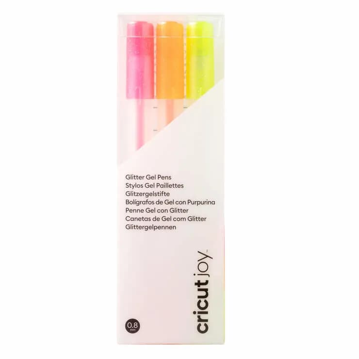 Cricut Joy Glitter Geeli Kynät Vaaleanpunainen, Oranssi, keltainen. 3-pack – CRICUT
