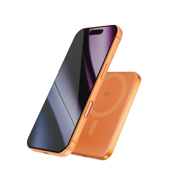 Epico UltraPack Qi2 Slim 5000mAh Alu Mag+ Wireless Power Bank EM51 Wireless Charging 15W for iPhone and Android, Cosmic Orange – EPICO