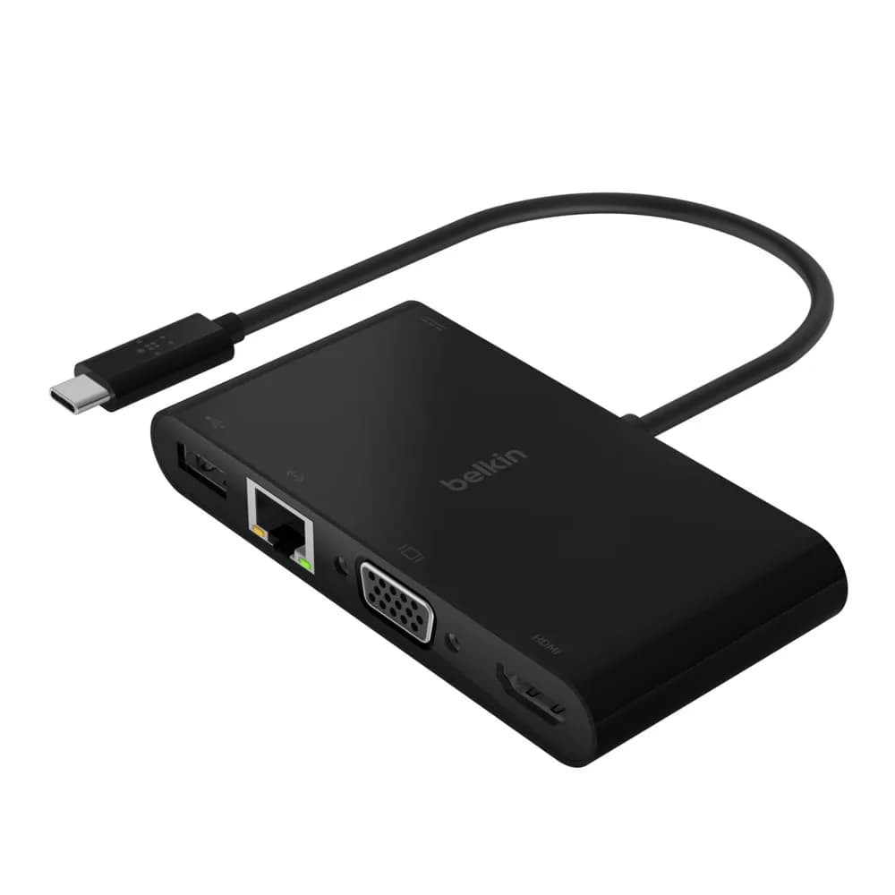 Belkin USB-C 5-in-1 Hub Plus 100W -adapteri, Musta – Belkin