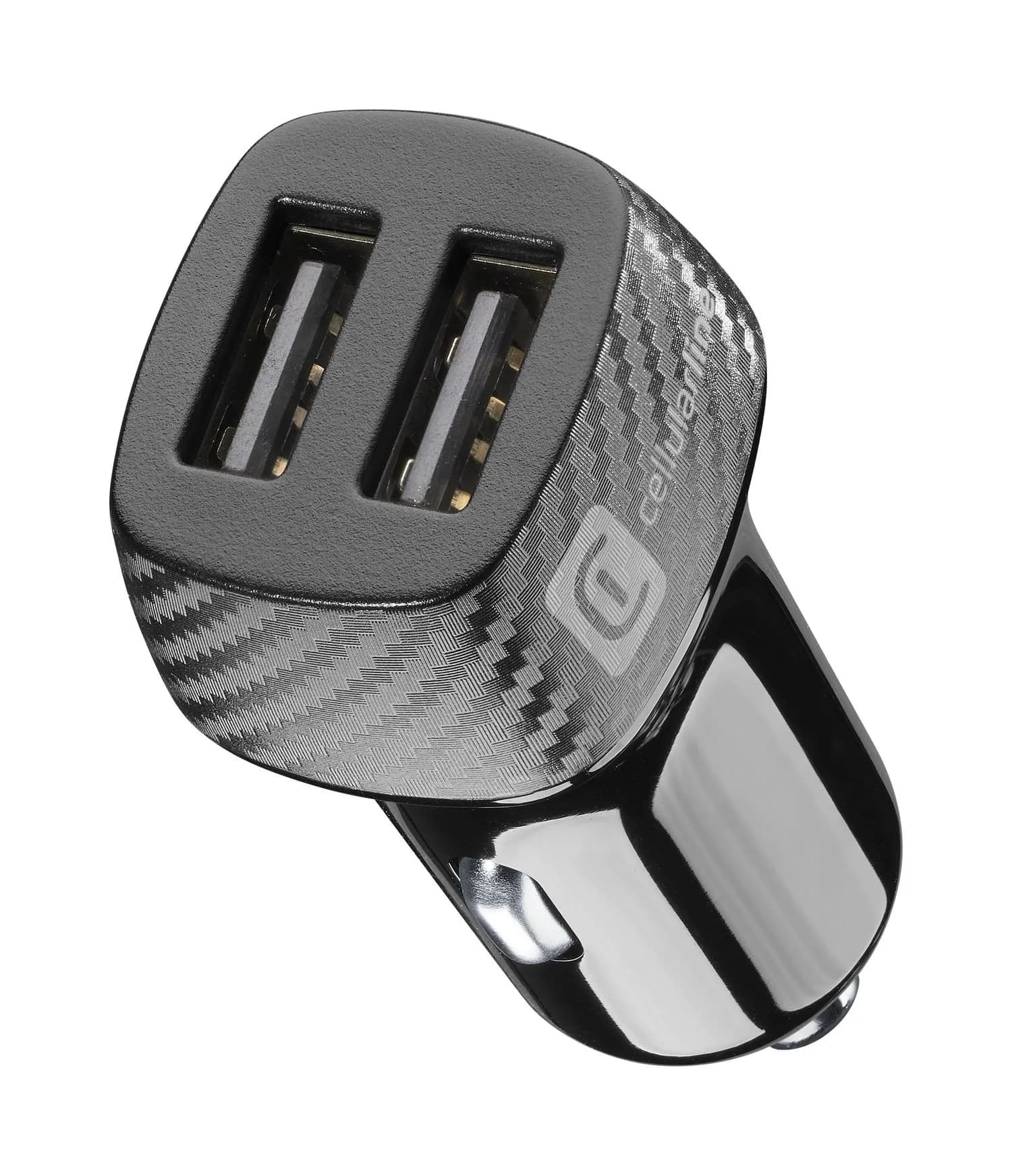 CELLULARLINE CAR CHARGER 2USB 2x12W BLACK