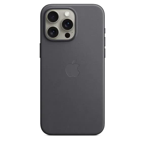 Apple iPhone 15 Pro Max, MagSafe -FineWoven-kuori, Musta – Apple