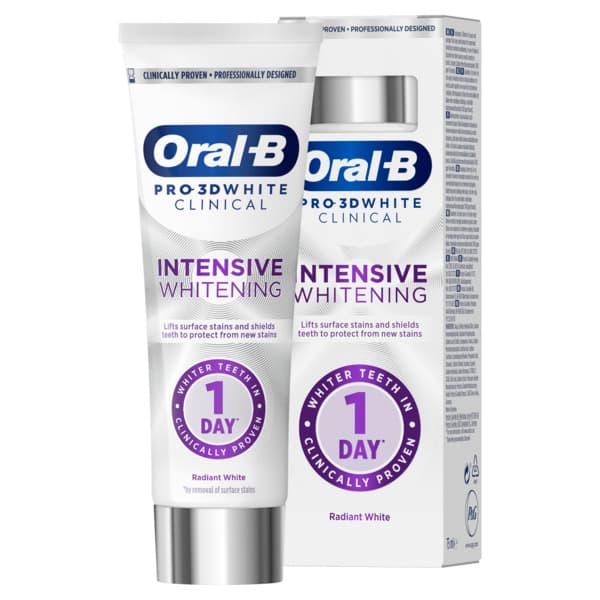 Oral-B Pro 3D White Clinical Intensive Whitening Radiant White -hammastahna 75 ml – Northio