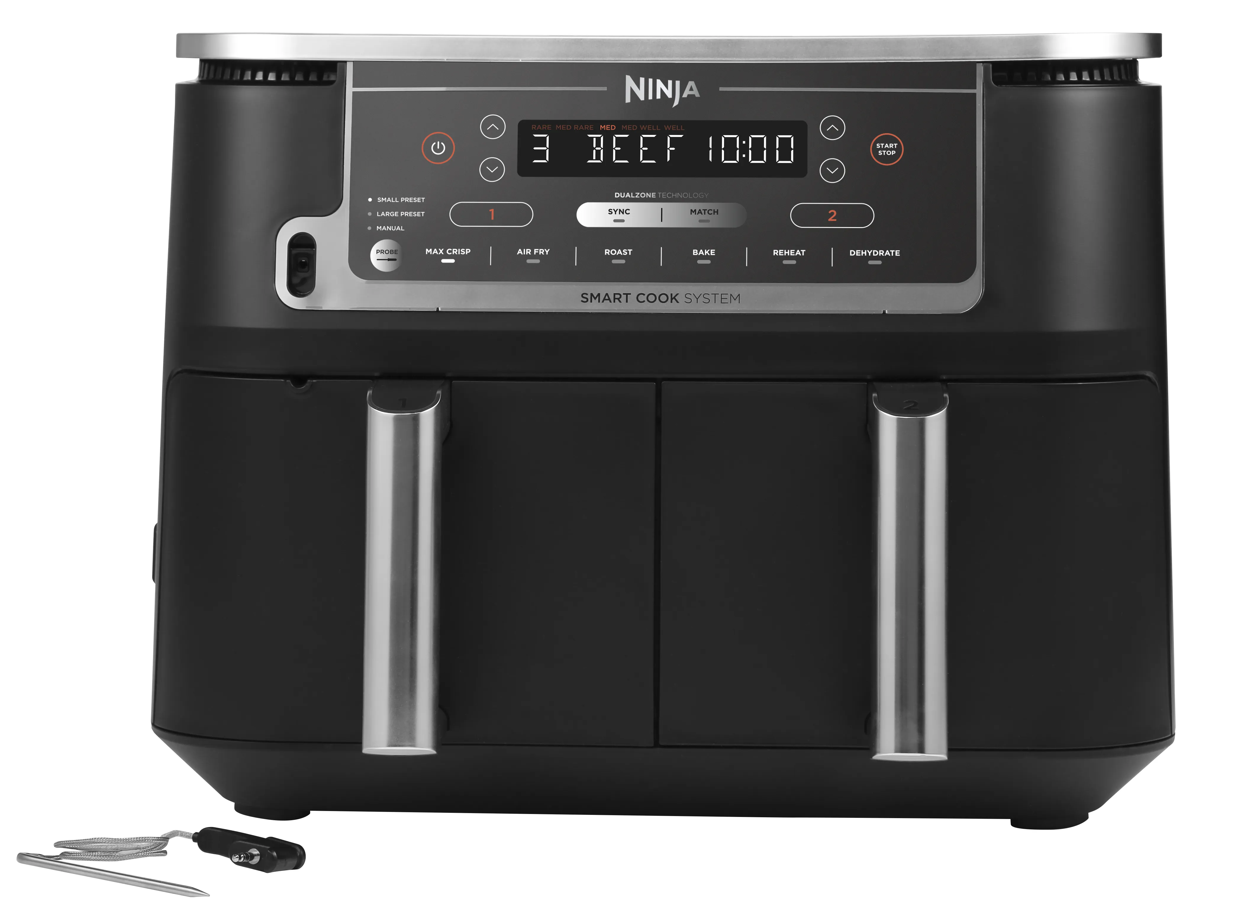 Ninja Foodi Max Dual Zone AF451EU, 9,5 l, 1,4 kg, 2470 W, airfryer, musta – NINJA