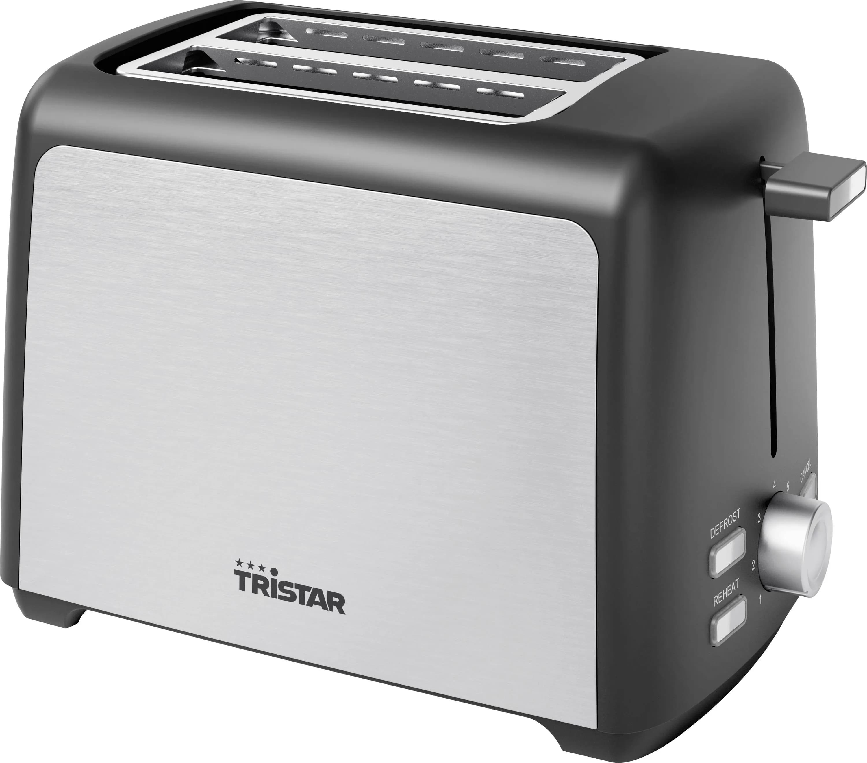 Tristar BR-1058 -leivänpaahdin, 2 viipaleita, musta/ruostumaton teräs – Tristar