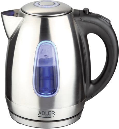 Adler AD1223 -vedenkeitin, 1,7 l, 2200 W, ruostumaton teräs