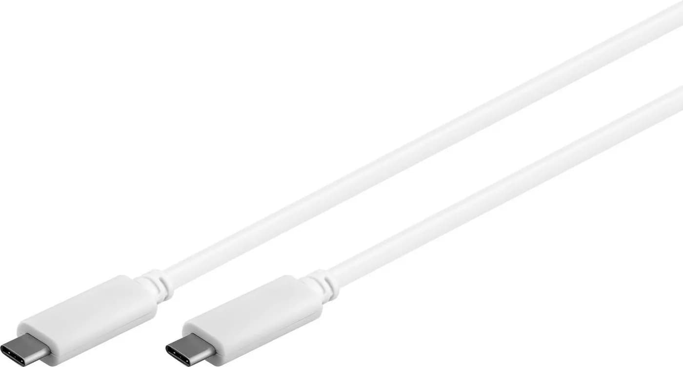 MicroConnect USB-C Gen2 -kaapeli, 100 W, 1 m, valkoinen