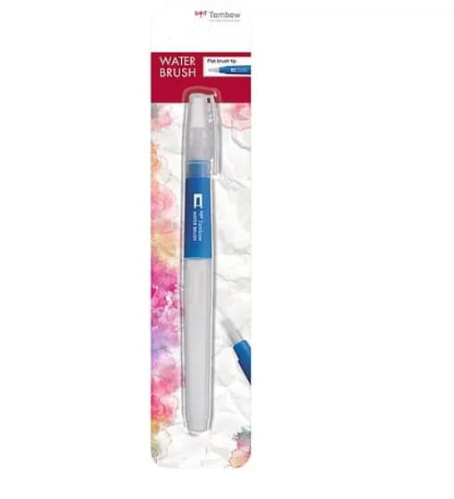 Tombow Water brush (empty) flat brush tip blister – TOMBOW