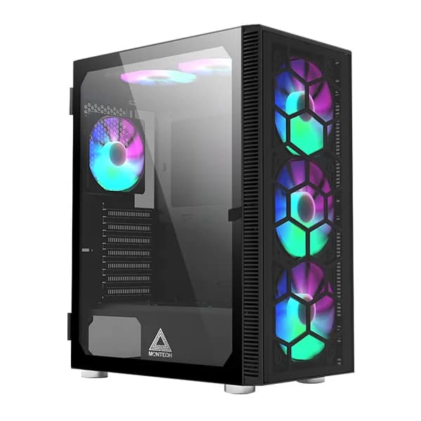 Montech X3 Glass -miditornikotelo ikkunalla RGB-valaistuksella, musta – MONTECH