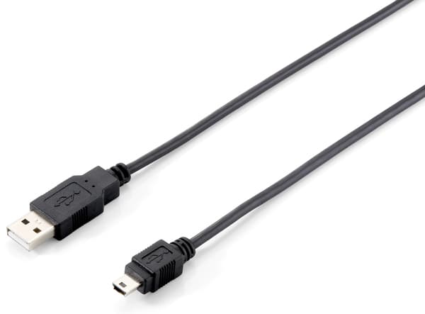 Equip USB-A - Mini-USB B -kaapeli, 1,8 m, Musta