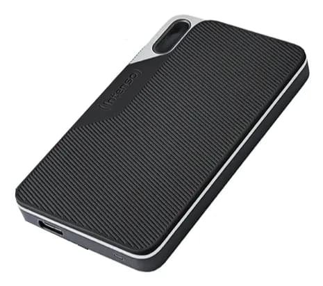 Intenso TX100 500 Gt USB 3.2 Gen 1 (USB-C) -ulkoinen SSD, kannettava, iskunkestävä, musta – Intenso