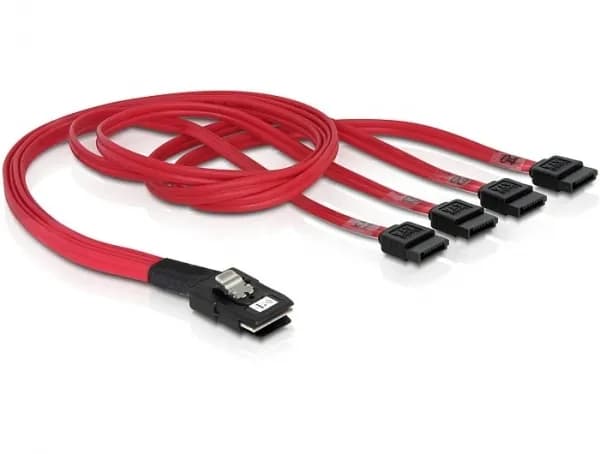 DeLOCK multilane SAS-kabel SFF8087 till 4xSATA 7-pin, 50 cm