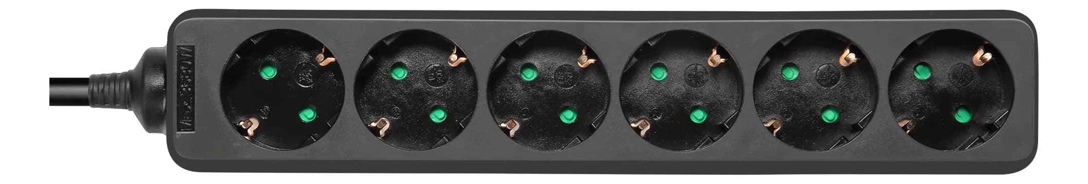 Deltaco pistorasia 6xCEE 7/3 1xCEE 7/7, jatkojohto 10m, musta