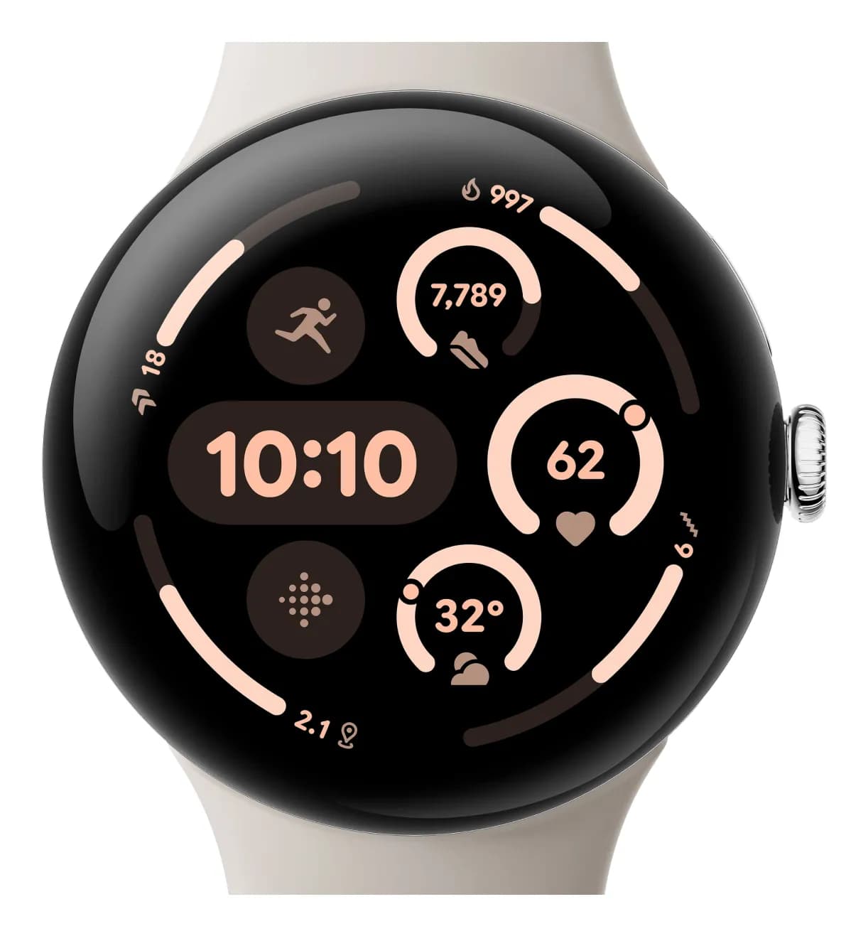 Google Pixel Watch 3 45mm -älykello, porcelain
