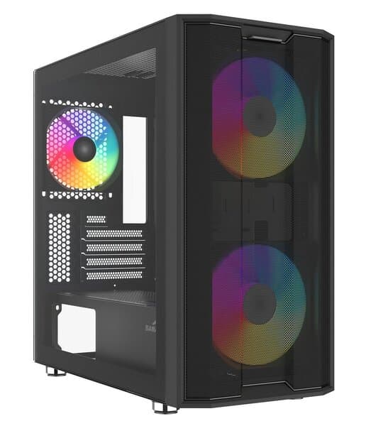 SAMA S30 -micro-ATX-kotelo ikkunalla ja RGB-valaistuksella, musta – SAMA