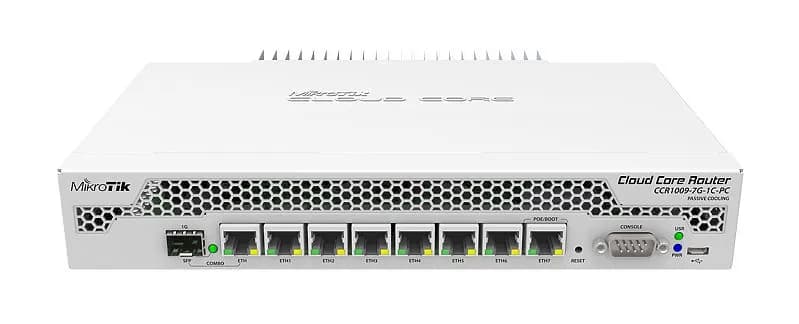 Mikrotik Cloud CCR1009-7G-1C-PC 1GB RAM 1xSFP 7GE ports L6 no fan