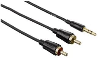 Hama Flexi-Slim 3,5 mm – 2x RCA -audiokaapeli, 1,5 m, musta