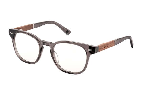 Gunnar Tioga -pelilasit, Gray Crystal Walnut, Mineral Clear-Pro