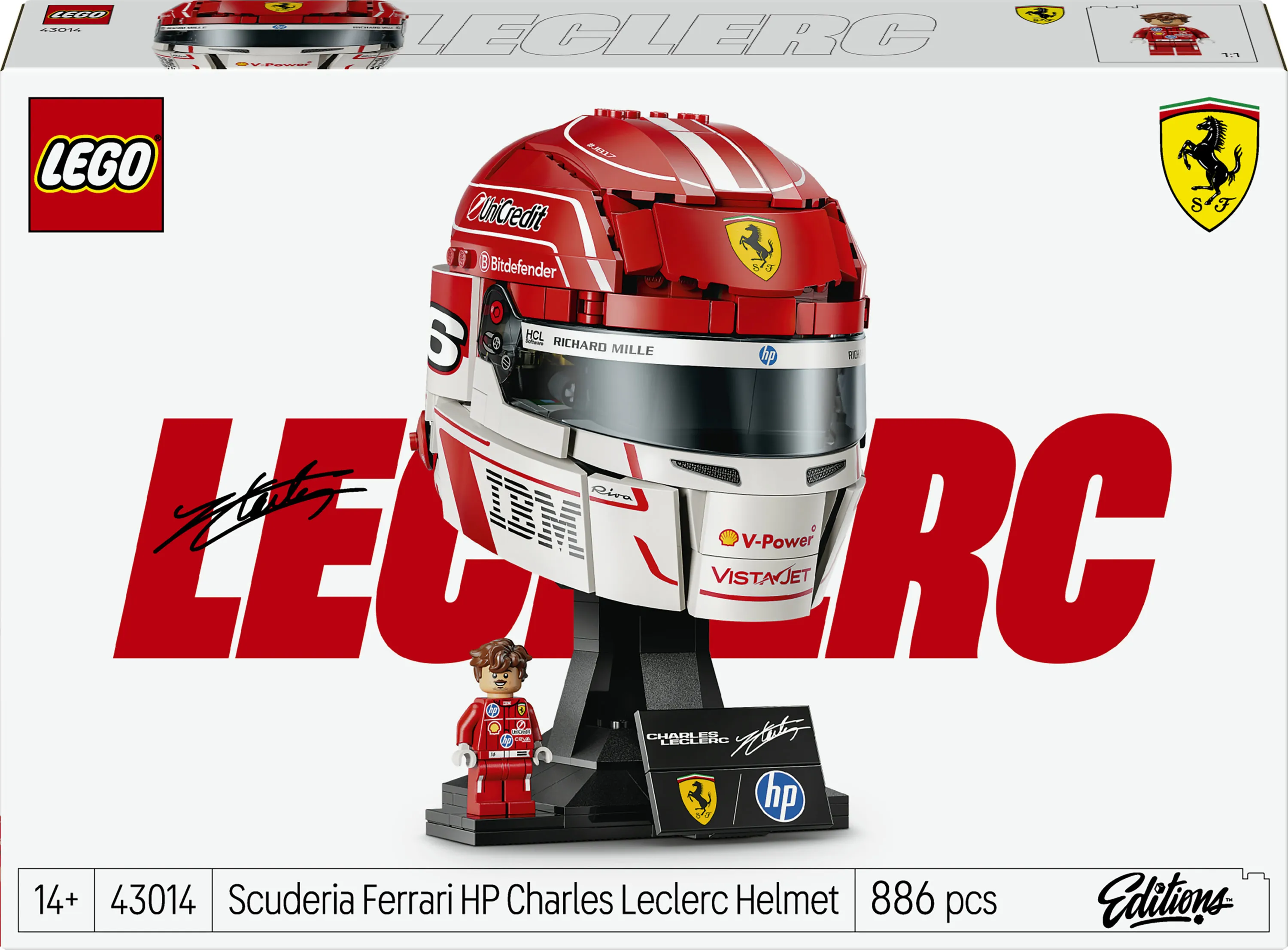 LEGO Editions Scuderia Ferrari HP -kypärä — Charles Leclerc 43014