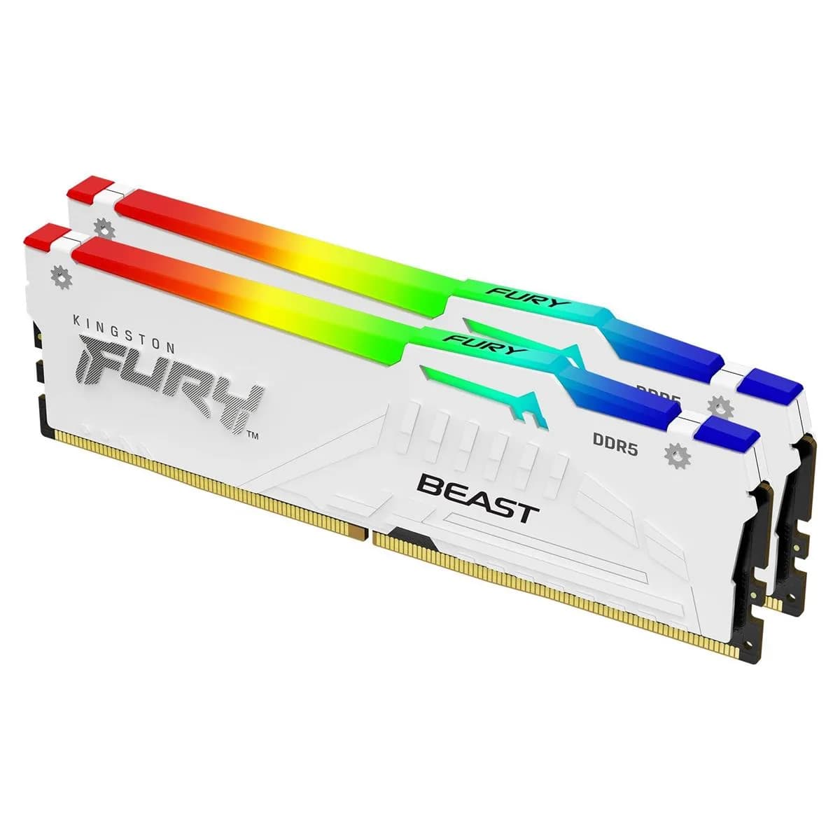 Kingston FURY Beast RGB 32 Gt (2 x 16 Gt) DDR5 6000 MHz, CL36 -muisti, valkoinen (EXPO) – Kingston