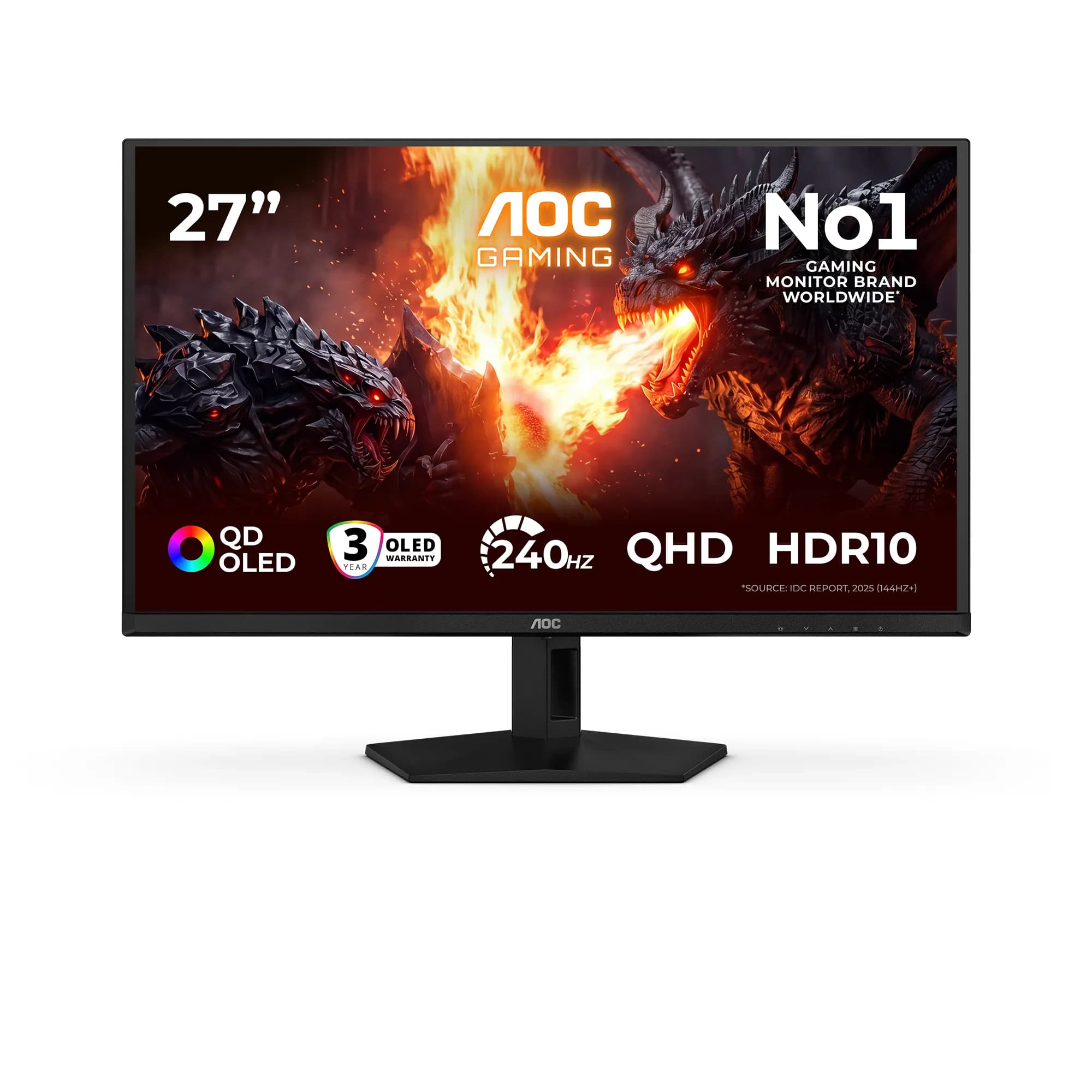 AOC Q27G41ZDF 26.5" QHD, QD-OLED, 240Hz, HDR10 -pelinäyttö – AOC