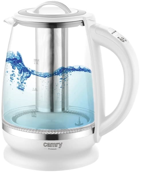 Adler CAMRY CR 1290w -vedenkeitin, 2,0 l, 2200 W, valkoinen