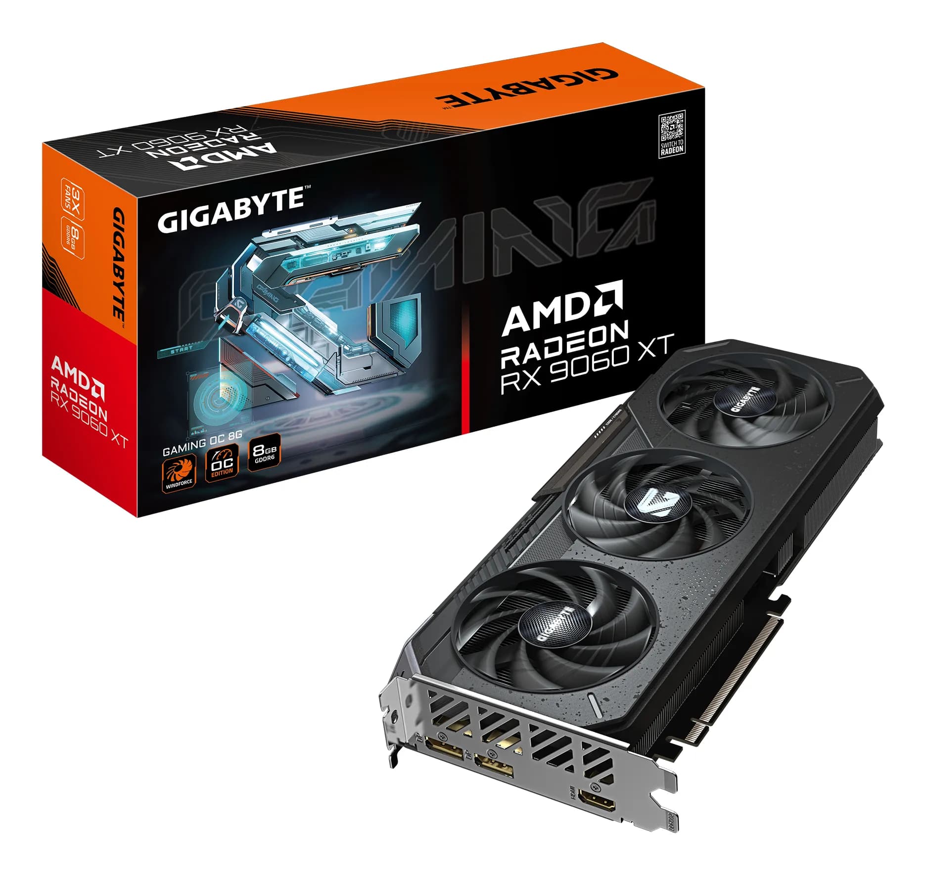 Gigabyte Radeon RX 9060 XT Gaming OC 8 Gt -näytönohjain – Gigabyte
