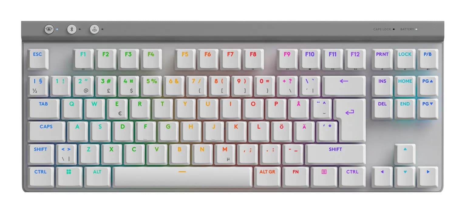 Logitech G515 LIGHTSPEED TKL -langaton mekaaninen pelinäppäimistö, GL, valkoinen