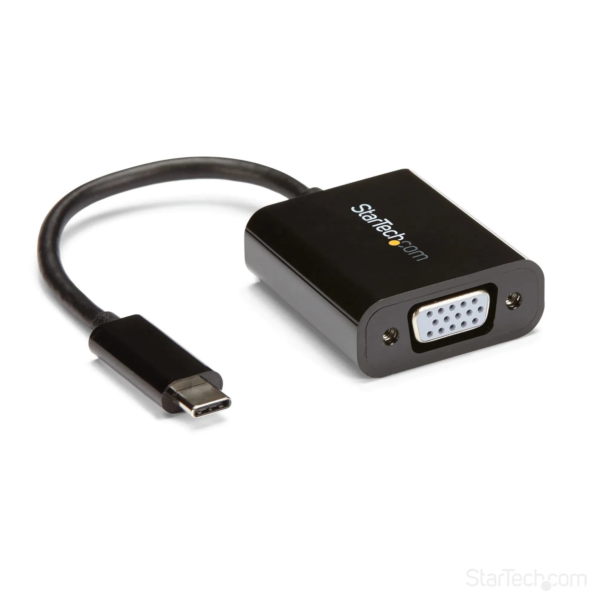 StarTech 1080p USB Type-C to VGA Adapter Dongle -adapteri, Musta