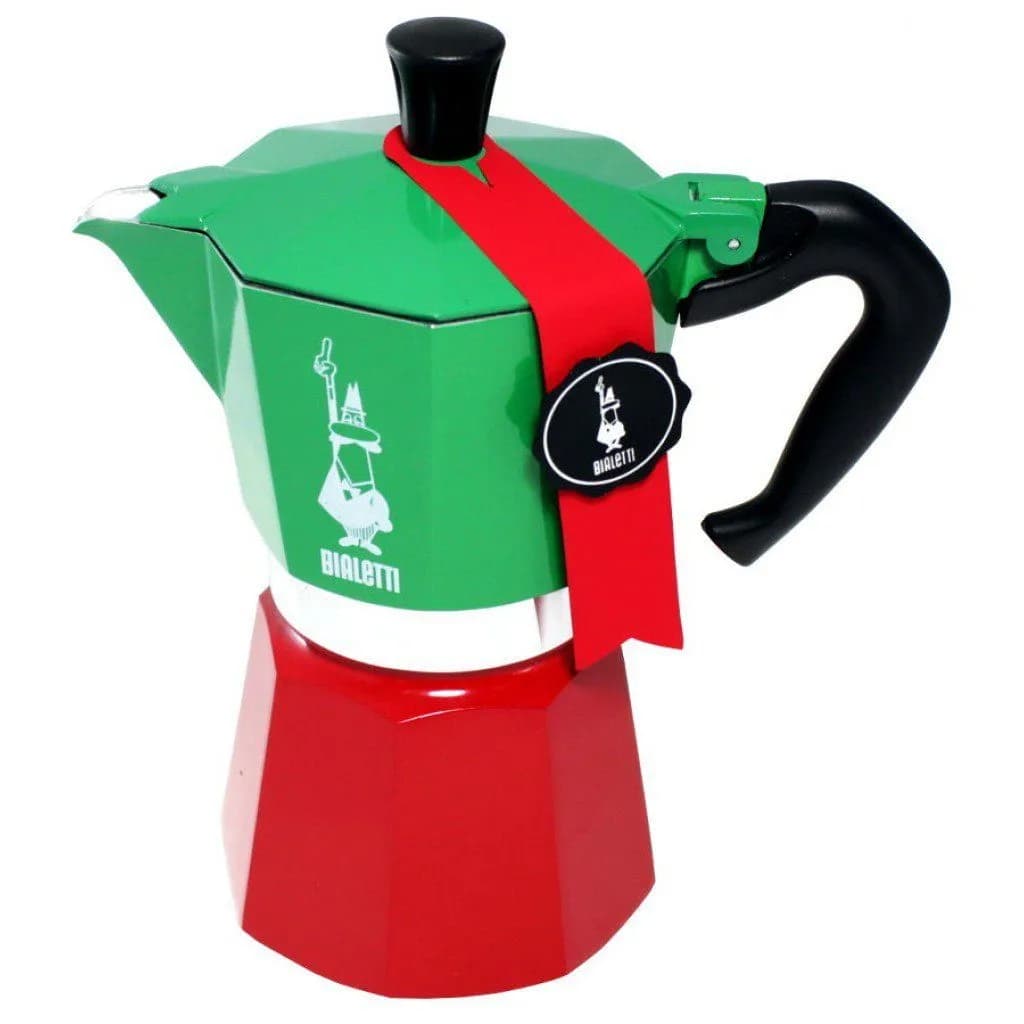 Bialetti Moka Express -mutteripannu, 6 kuppia, alumiini, Tricolore – Bialetti