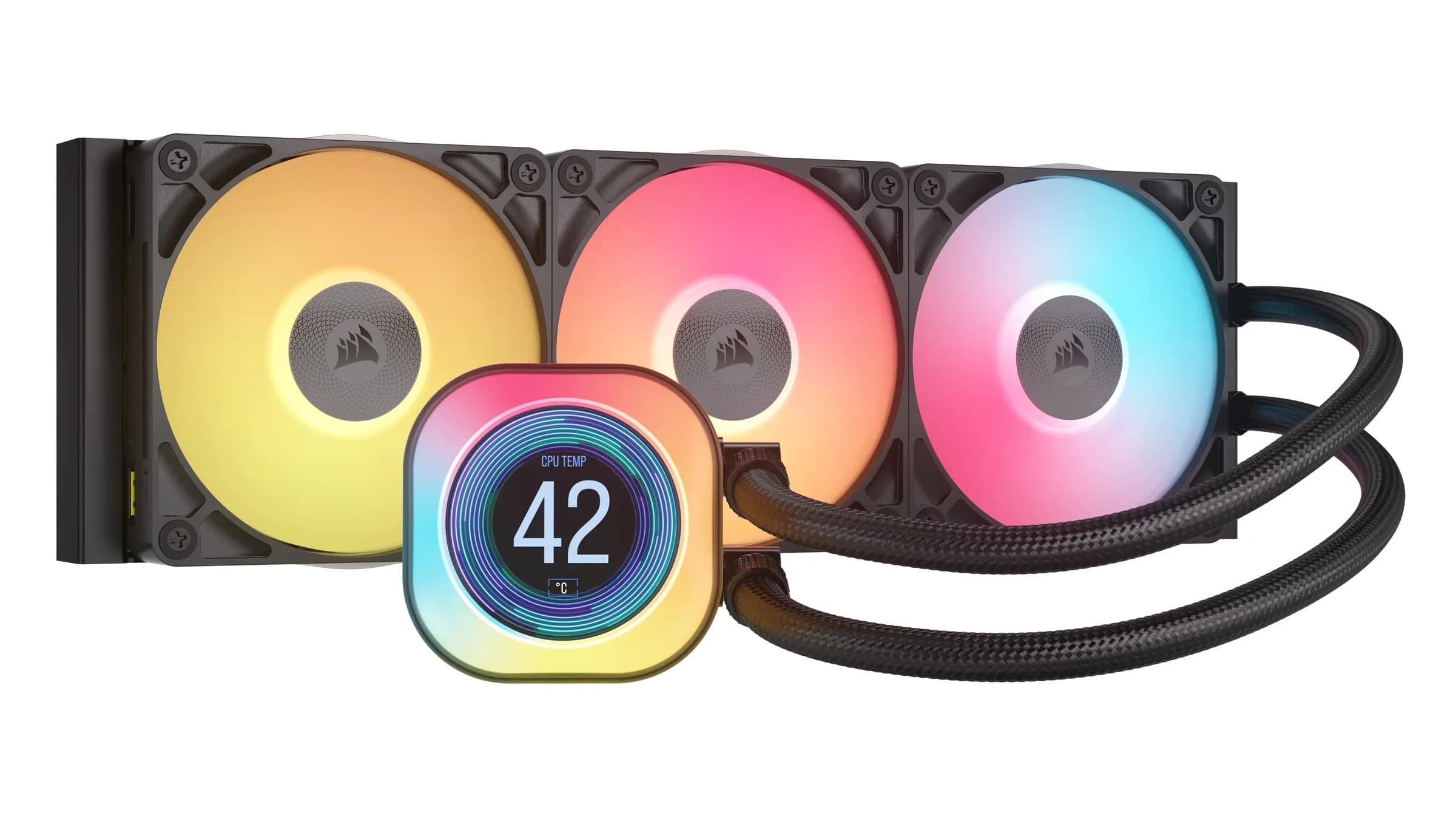 Corsair iCUE LINK TITAN 360 RX LCD 360mm RGB -nestejäähdytin, musta