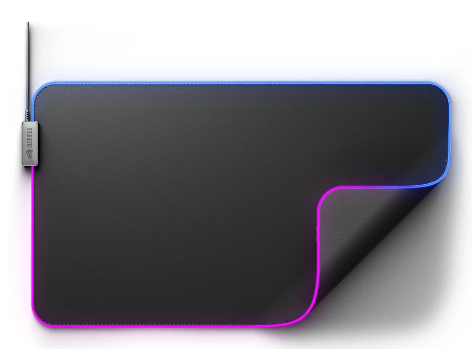 Glorious Mouse Pad 2 GLED XL Extended RGB -pelihiirimatto, 615x355 mm, musta – GLORIOUS